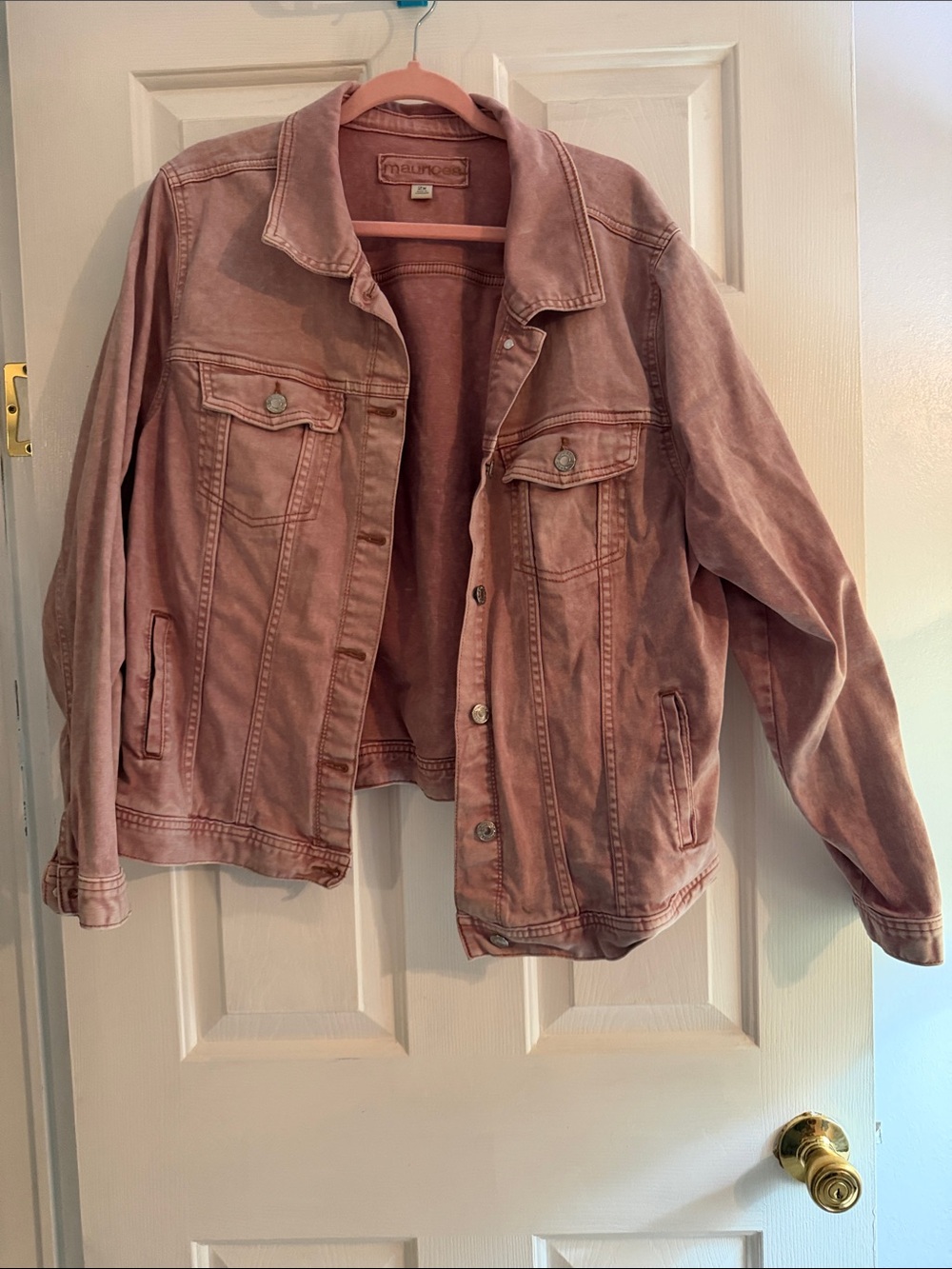 Maurices Washed Rose Pink Denim Jacket